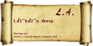 Lökös Anna névjegykártya