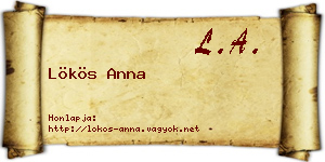 Lökös Anna névjegykártya