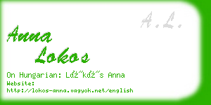 anna lokos business card